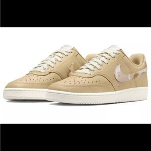 Nike Court Vision Low Sesame Camo Shoes Size 6